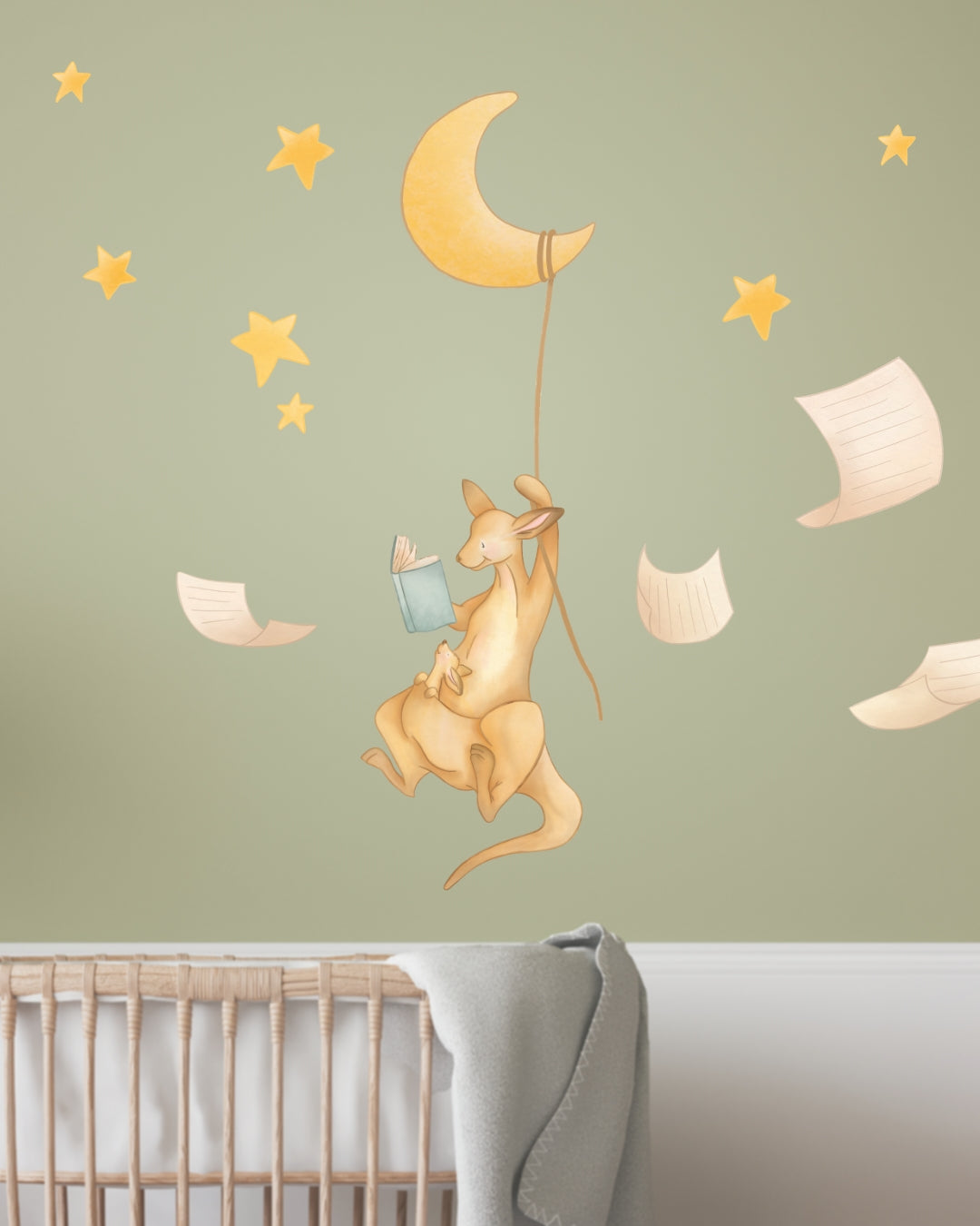 Once a Hop a Time... Kangaroo Wall Decal