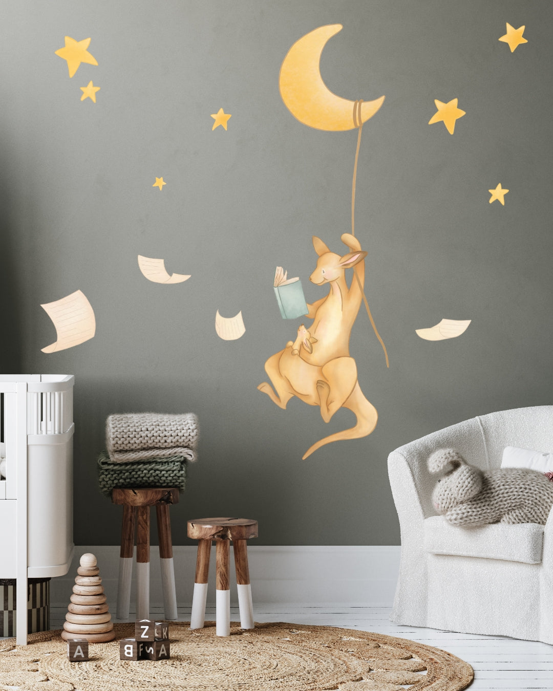Once a Hop a Time... Kangaroo Wall Decal