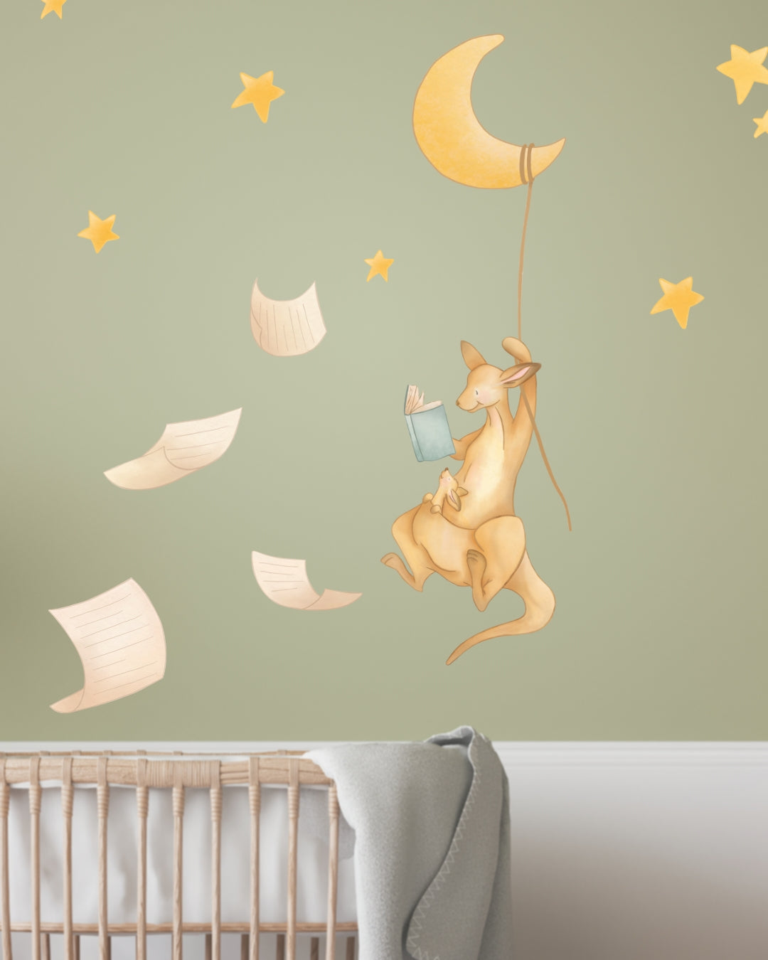 Kangaroo Nightime Fabric Wall Decal