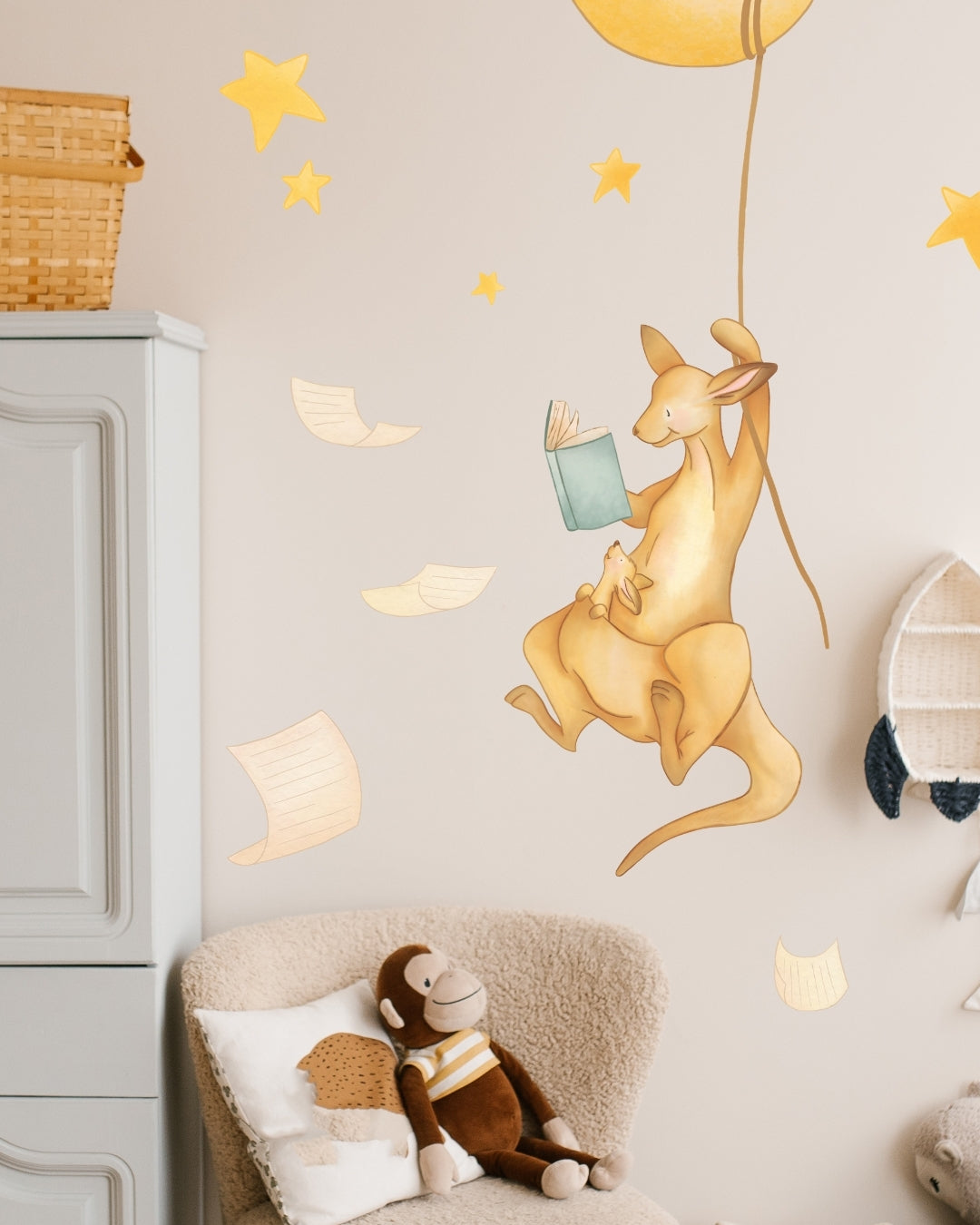 Kangaroo Nightime Fabric Wall Decal