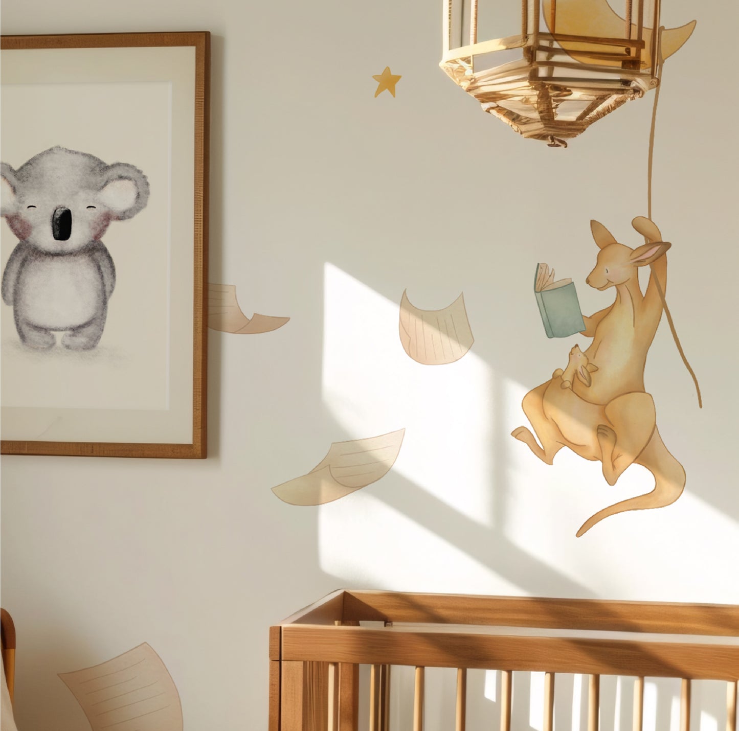Kangaroo Nightime Fabric Wall Decal