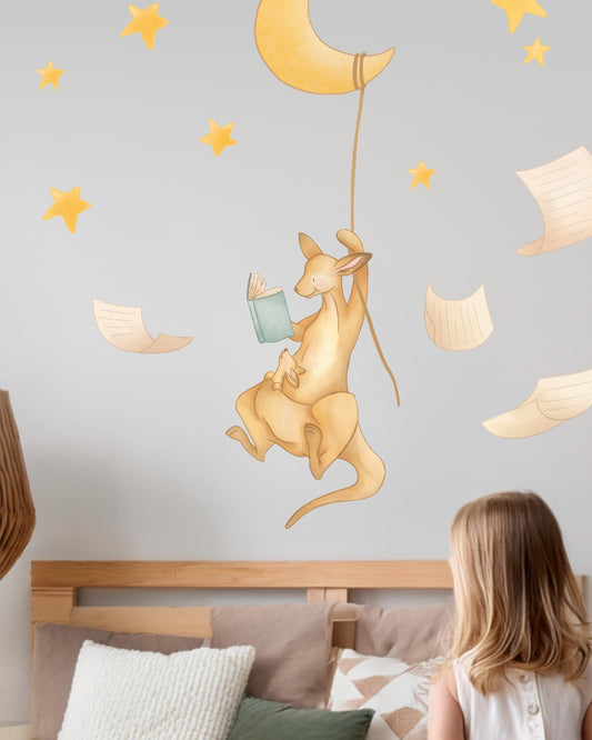 Once a Hop a Time... Kangaroo Wall Decal