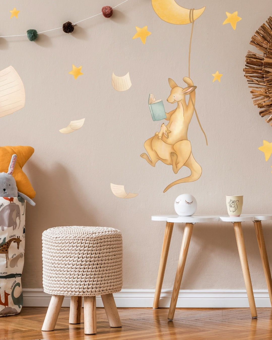 Kangaroo Nightime Fabric Wall Decal