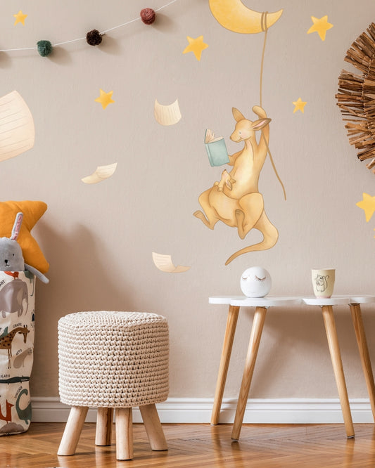 Kangaroo Nightime Fabric Wall Decal
