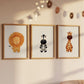 Safari Nursery Print Set (Set of 3 – A3 Size Wall Art)