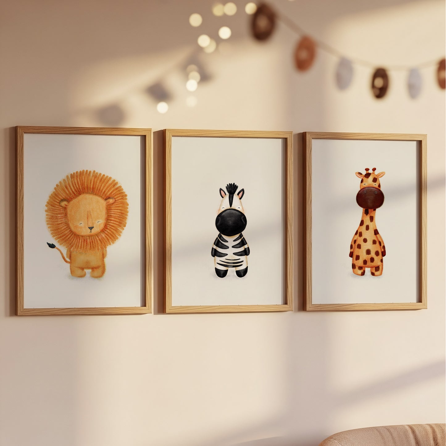 Safari Nursery Print Set (Set of 3 – A3 Size Wall Art)